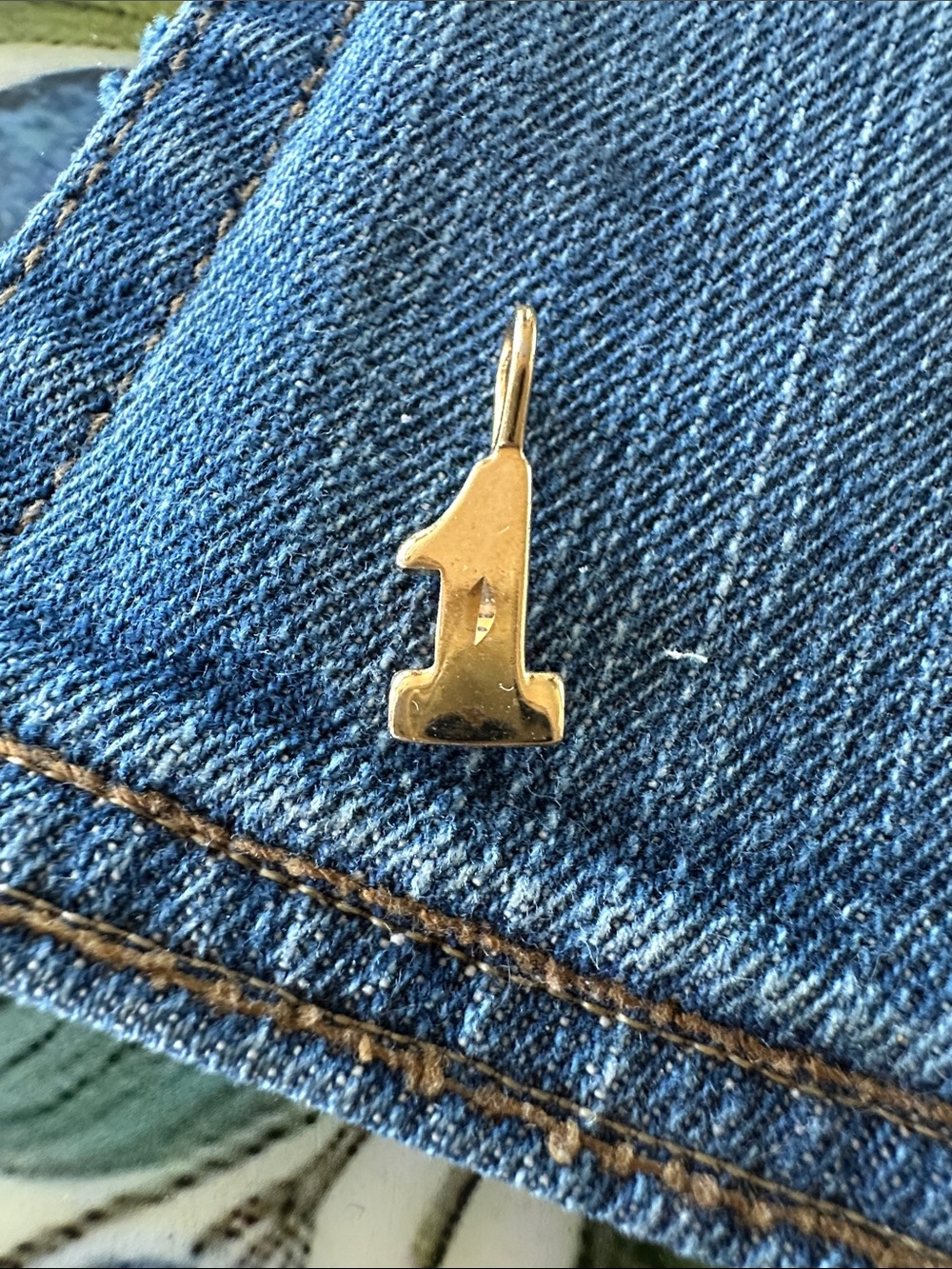 Charm Gold Tone Untested Number 1